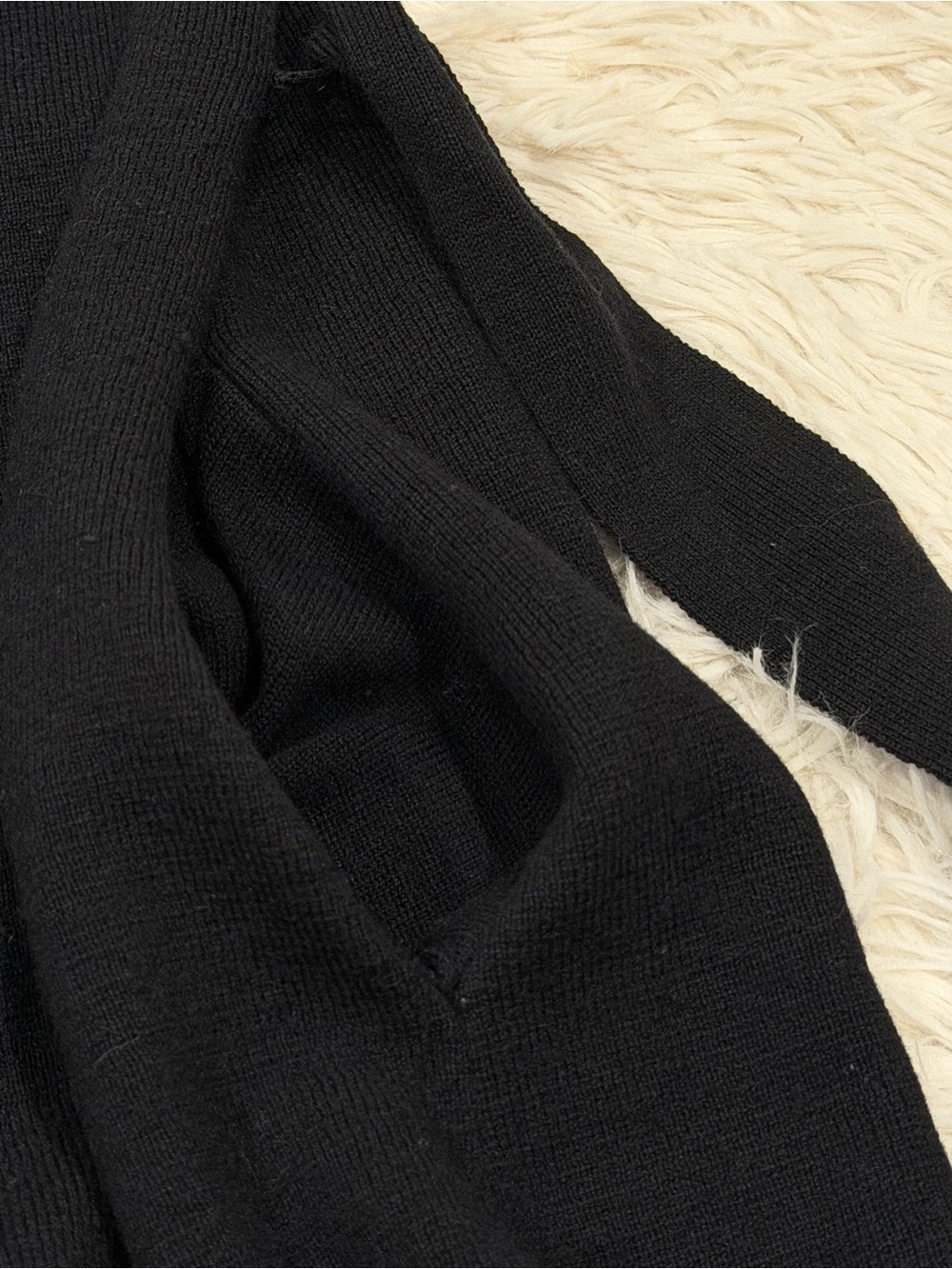 MM LaFleur O’Keeffe Sweater Coat Small Black Tan Wool Silk Cashmere Cardigan - Picture 7 of 10